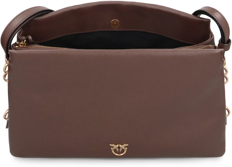 Pinko Calf Leather Crossbody Bag — Brown