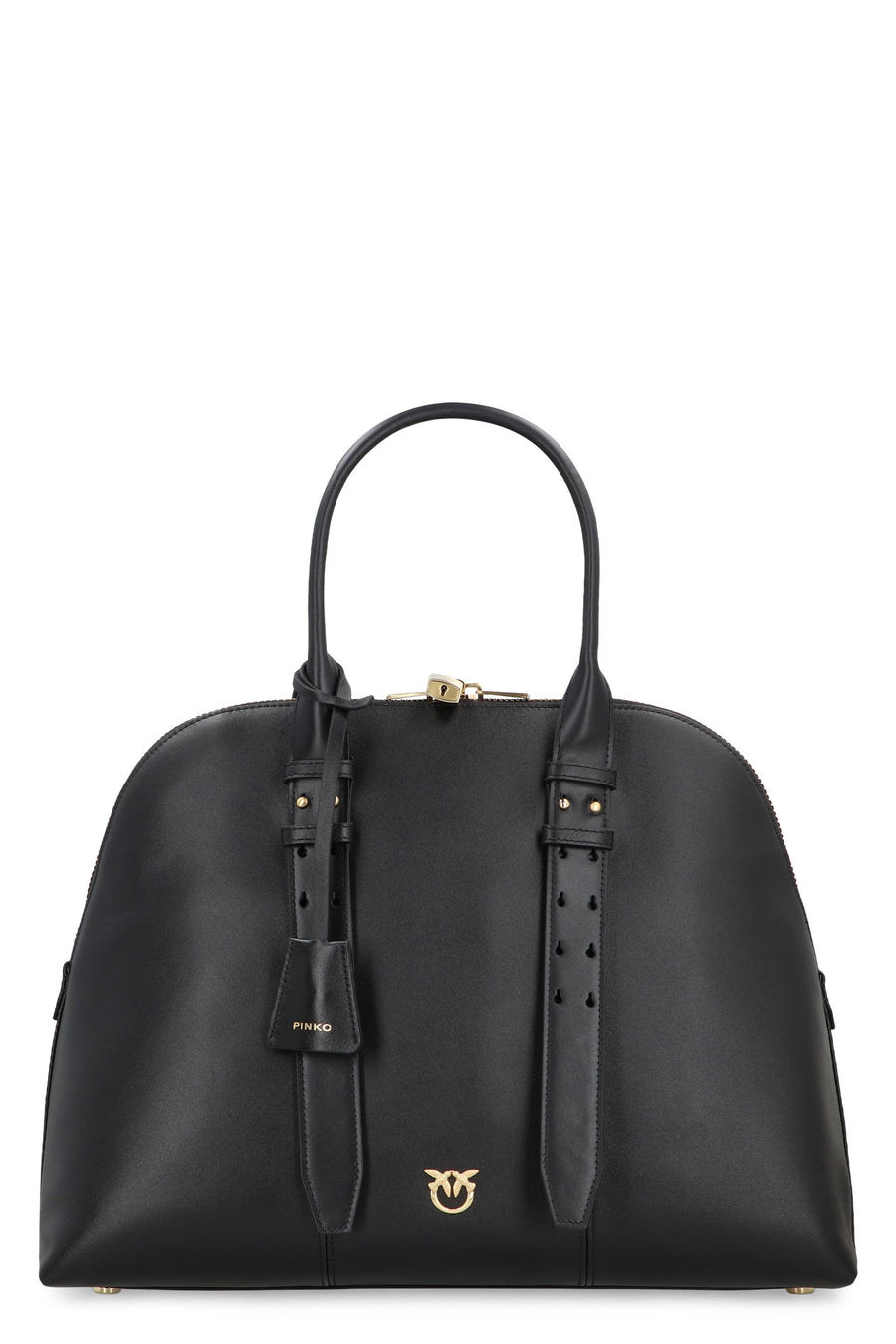 Pinko Escape Maxi Shoulder Bag — Black Cow Leather