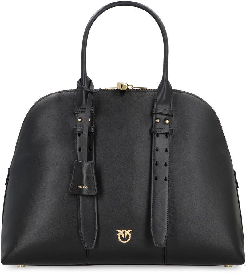 Pinko Escape Maxi Shoulder Bag — Black Cow Leather
