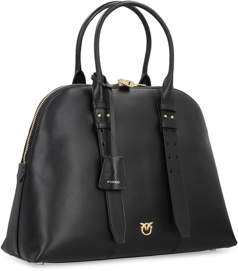 Pinko Escape Maxi Shoulder Bag — Black Cow Leather