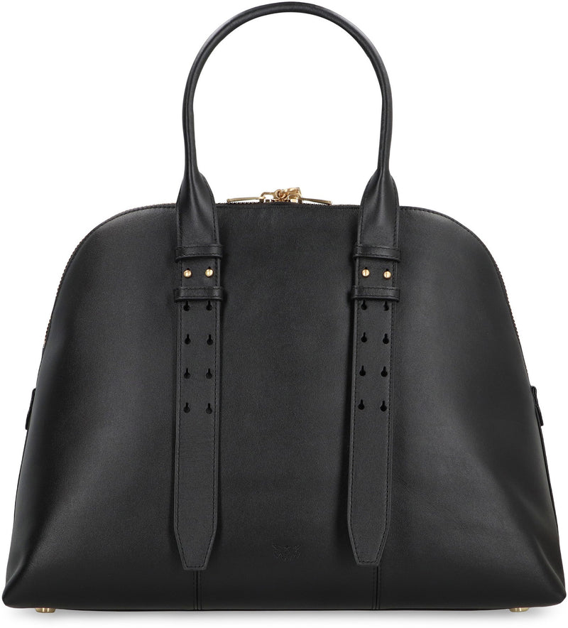 Pinko Escape Maxi Shoulder Bag — Black Cow Leather