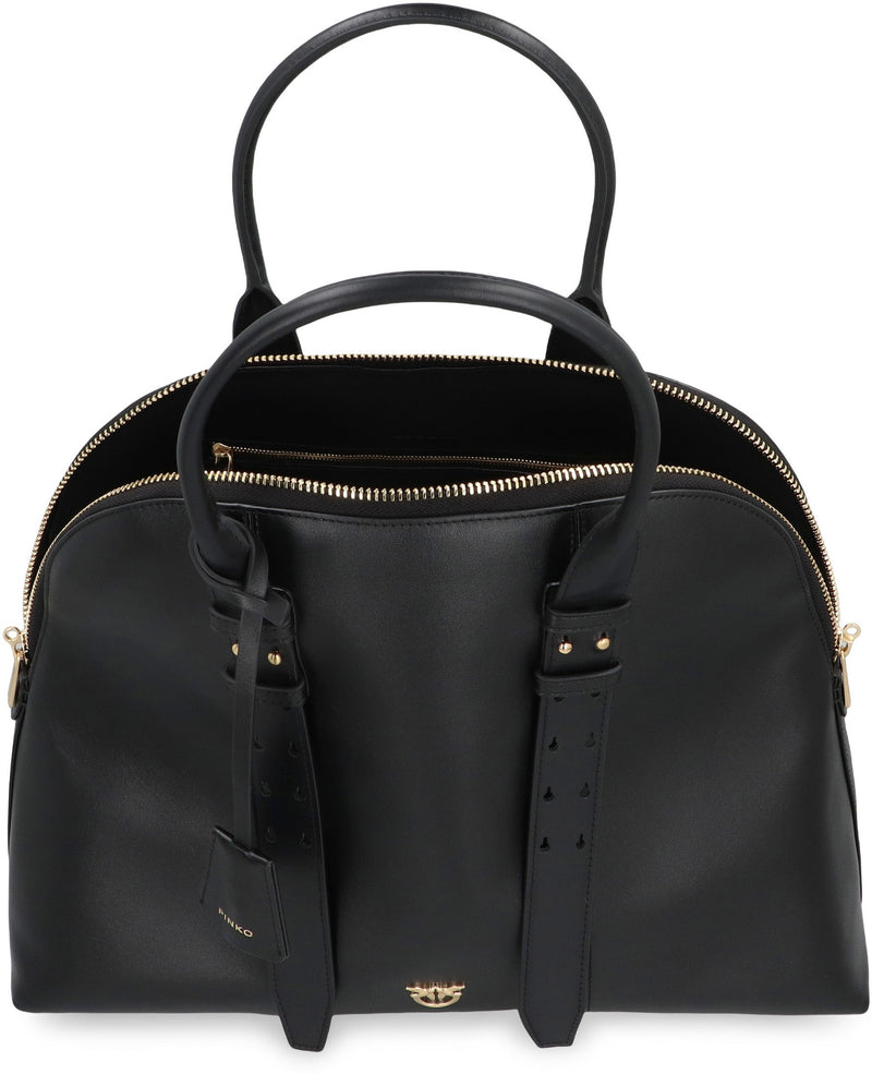 Pinko Escape Maxi Shoulder Bag — Black Cow Leather