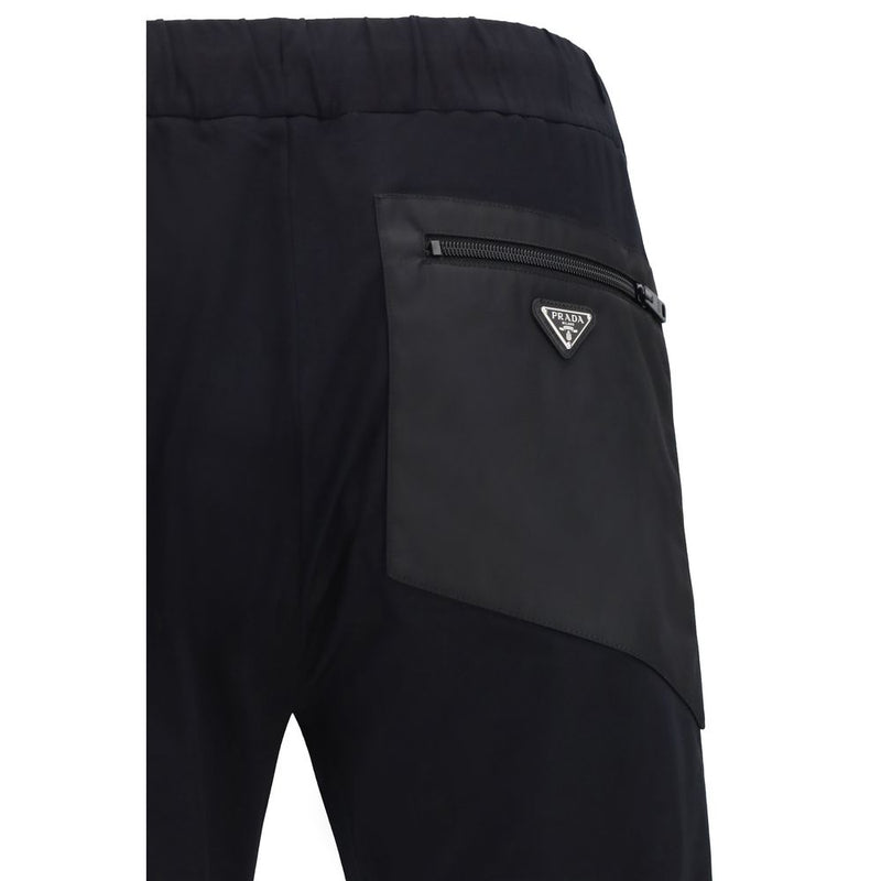 Black Nylon Athletic Pants