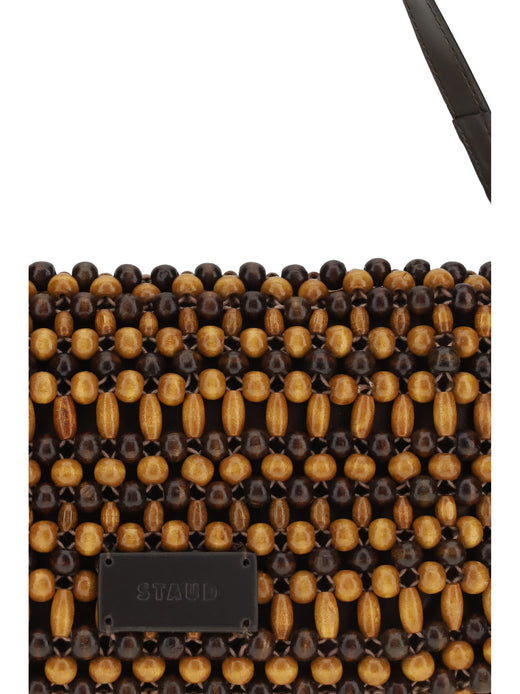 Staud Timmy Shoulder Bag — Multicolor Wood