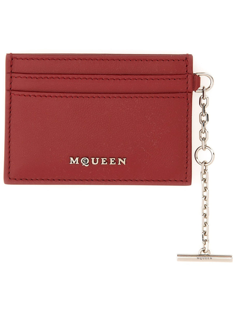 Alexander Mcqueen Sling Card Case — Red Leather Cases