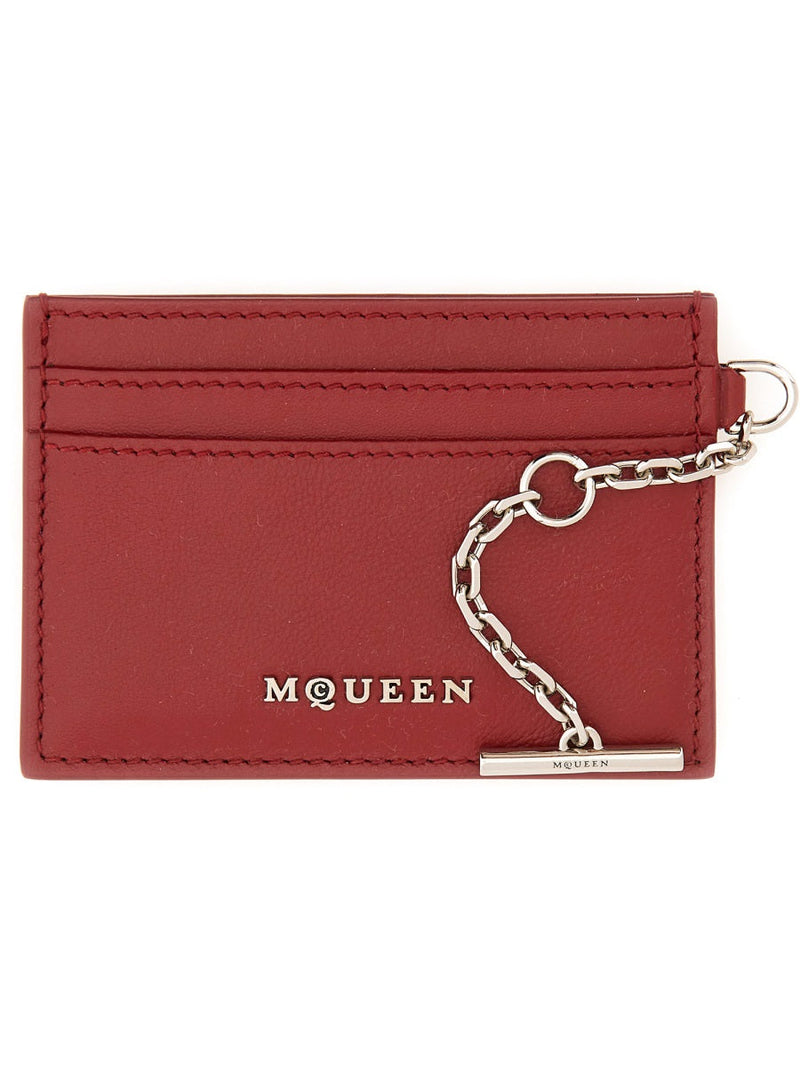 Alexander Mcqueen Sling Card Case — Red Leather Cases