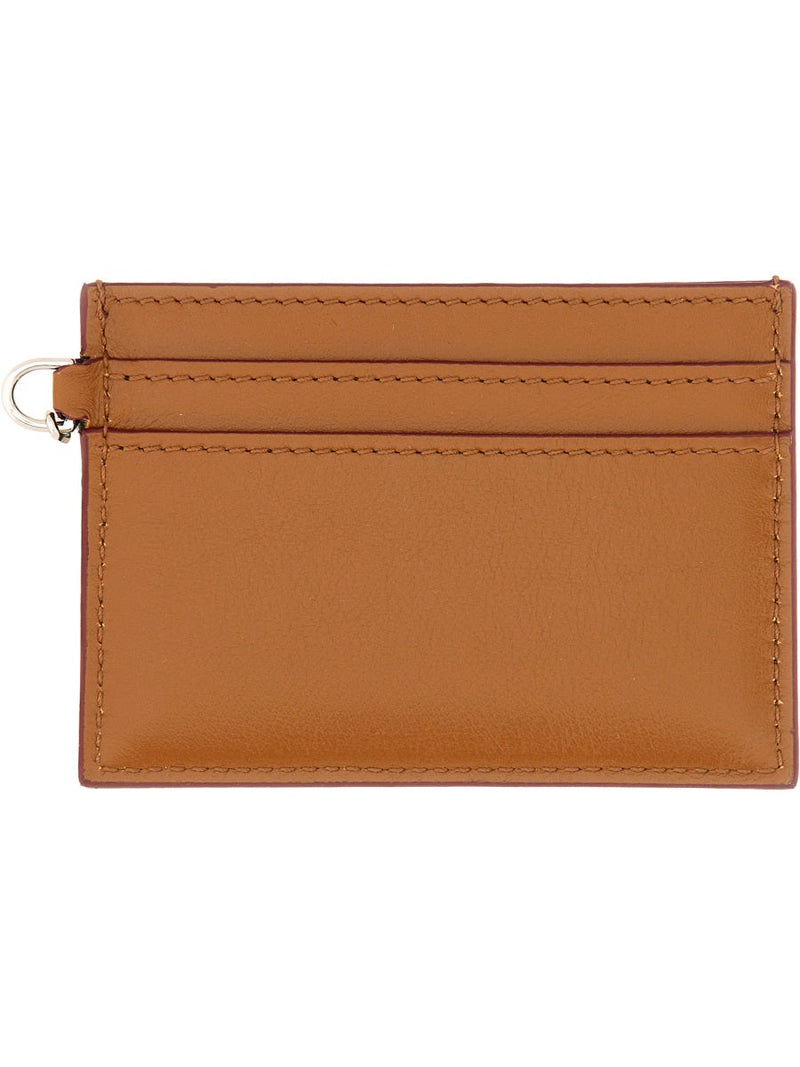 Alexander Mcqueen Leather Card Case — Buff Main: Wallets & Purses