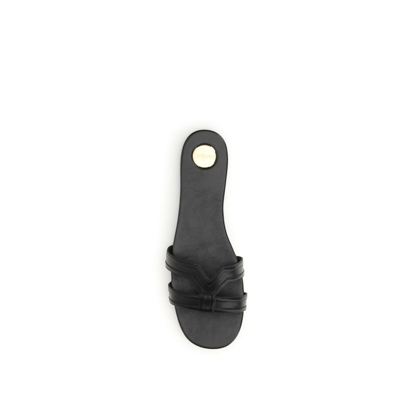 Black Calf Leather Bos Taurus Sandals