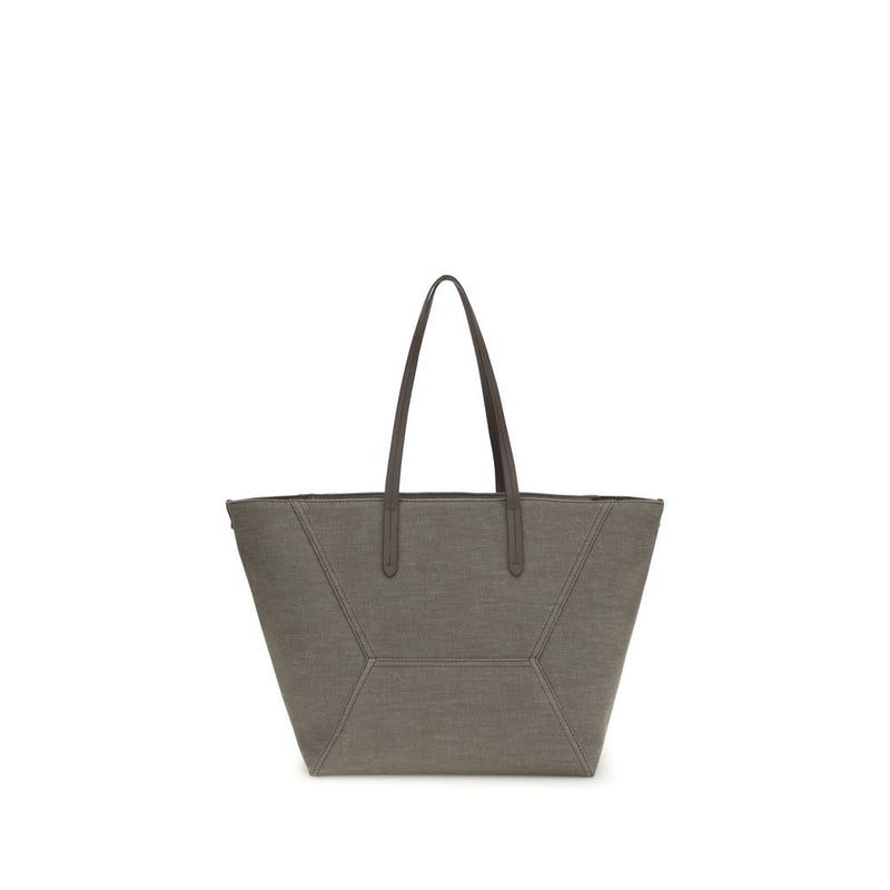 Brown Cotton Shoulder Bag