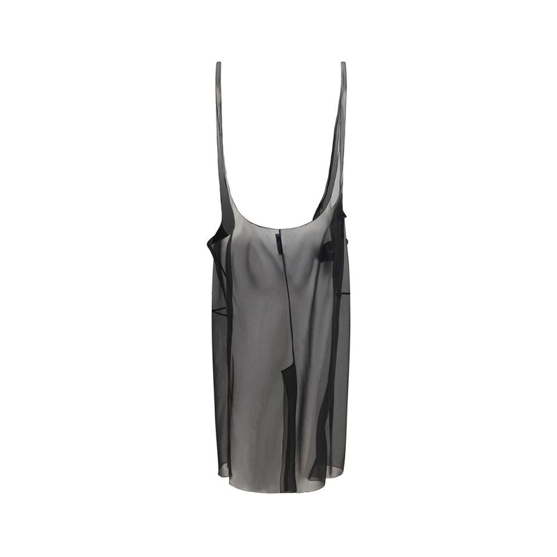 Black Polyester Midi Skirt