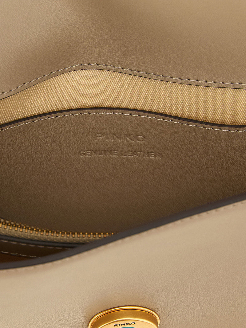 Pinko Shoulder Bag — Beige Fine Silky Leather