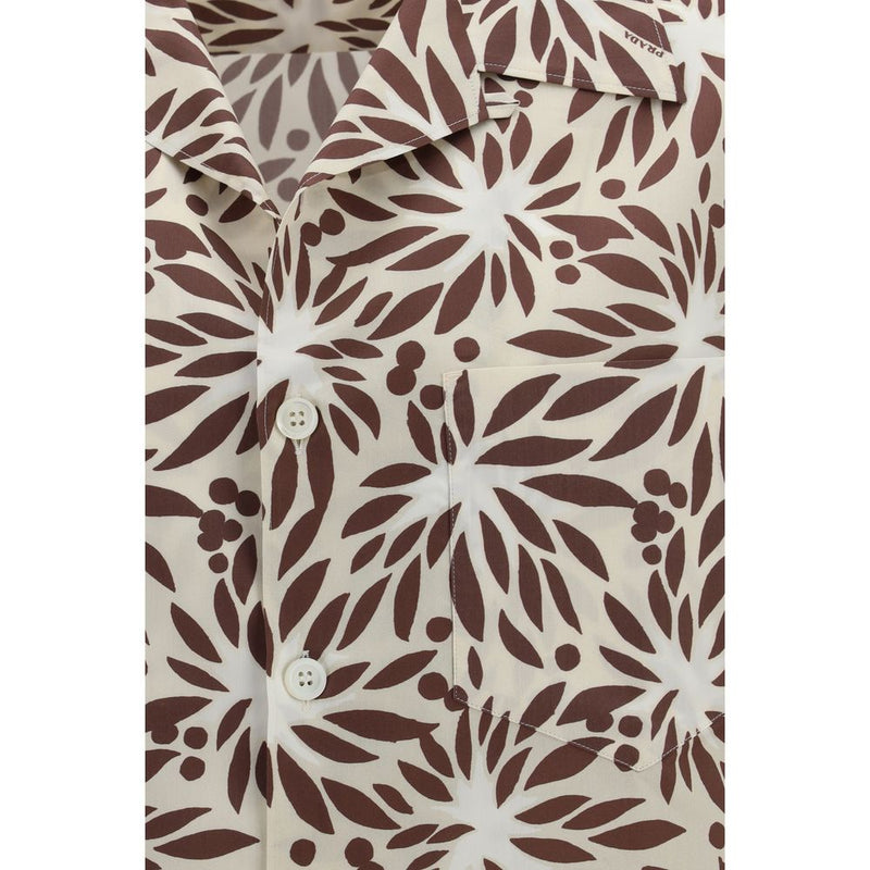 Brown Cotton Pattern Shirt