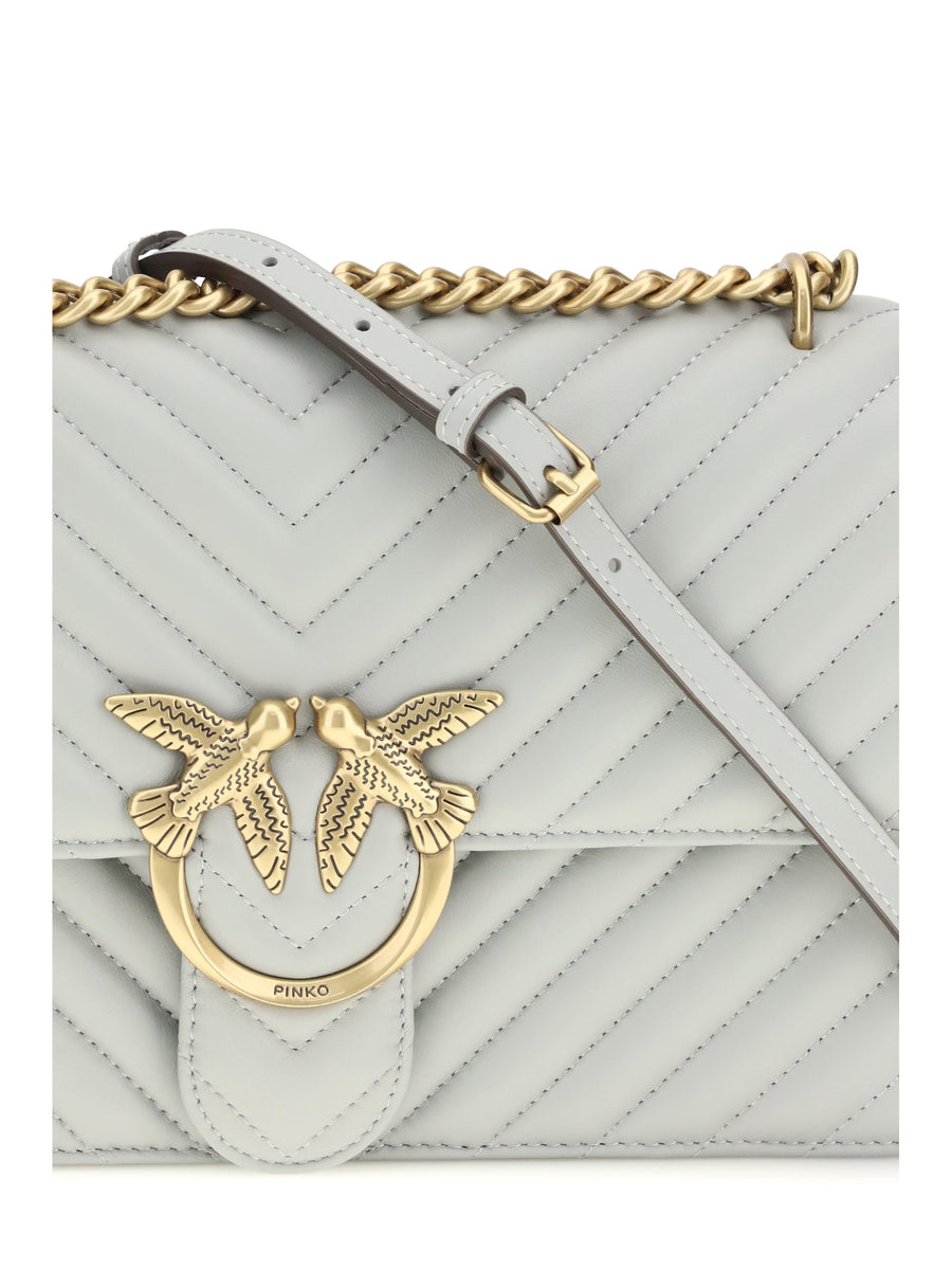 Pinko Shoulder Bag — Gray Calf Leather (bos Taurus)