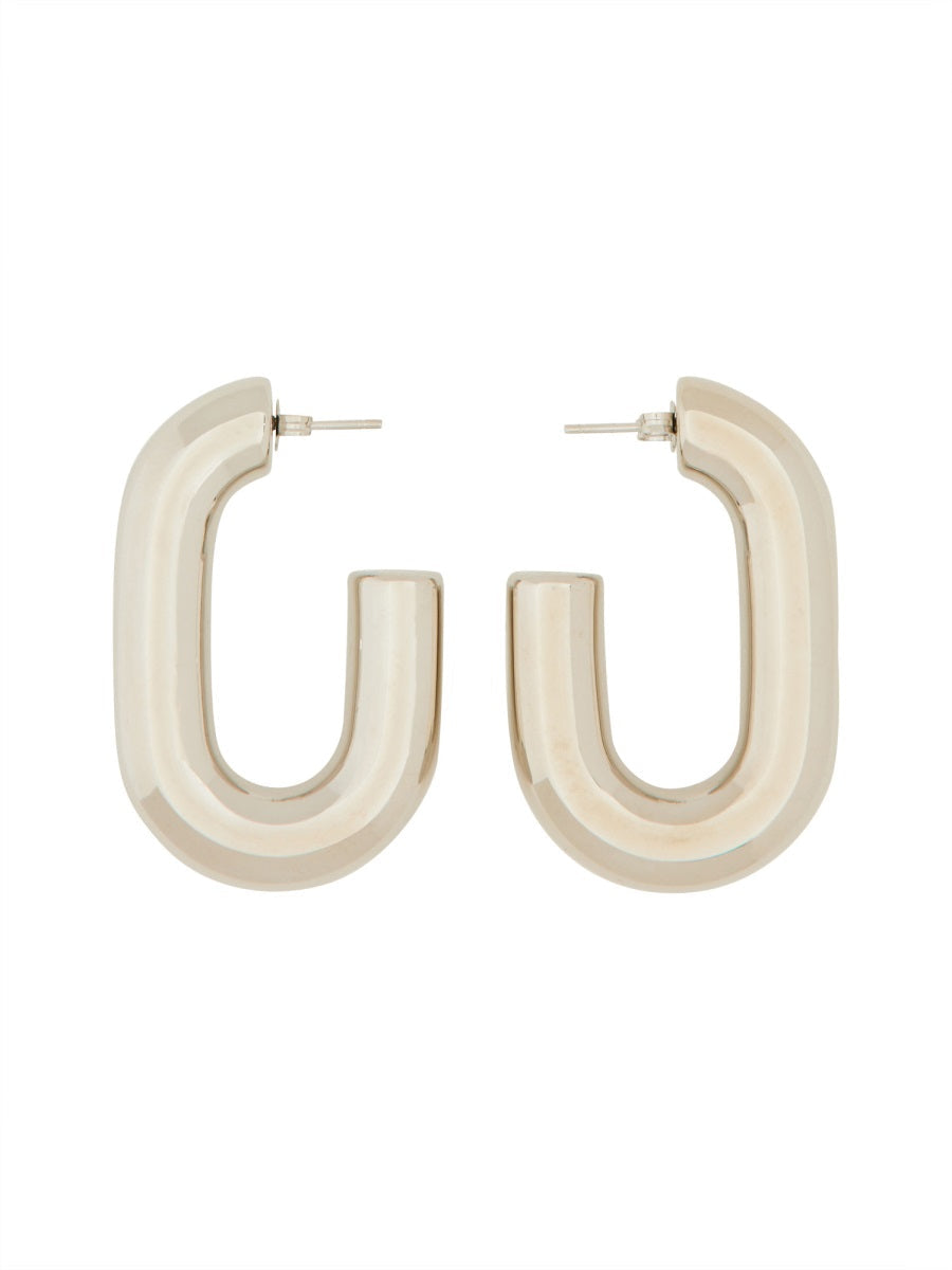 Rabanne Xl Link Brass Earrings — Silver