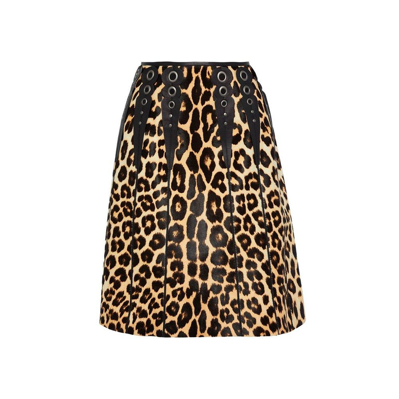 Brown Leather Midi Skirt