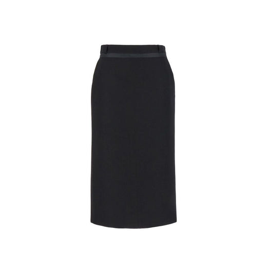 Black Virgin Wool Long Skirt