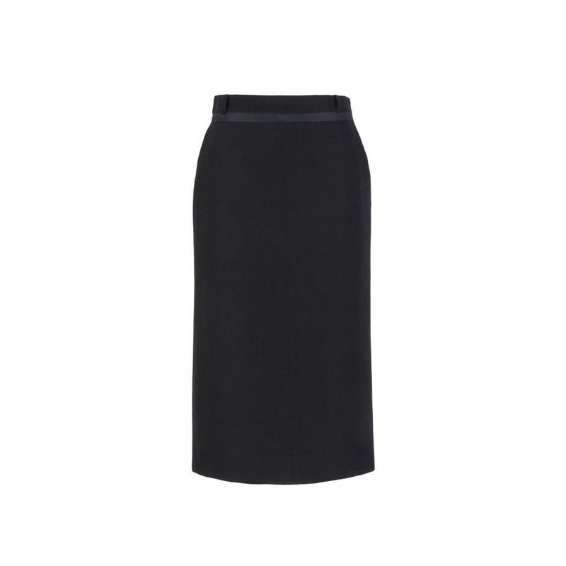 Black Virgin Wool Long Skirt