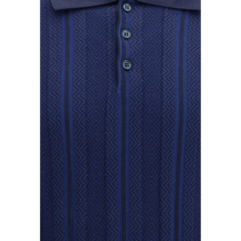 Blue Cotton Polo Shirt
