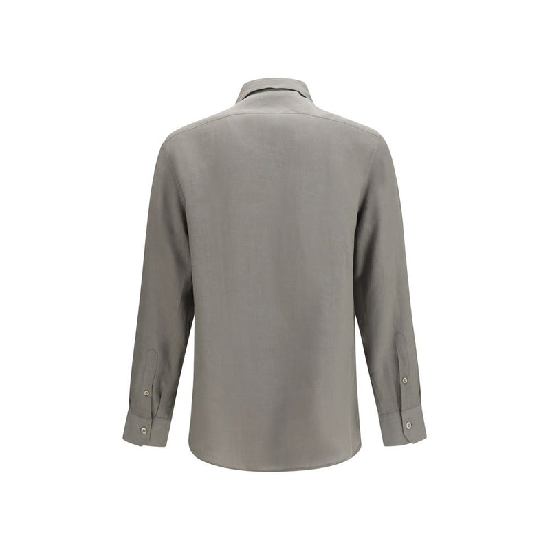 Bicolor Linen Dress Shirt