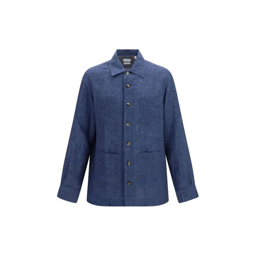 Blue Linen Blouse