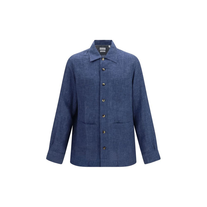 Blue Linen Blouse