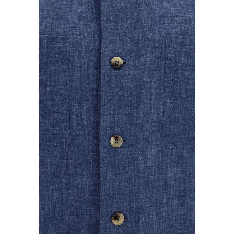 Blue Linen Blouse