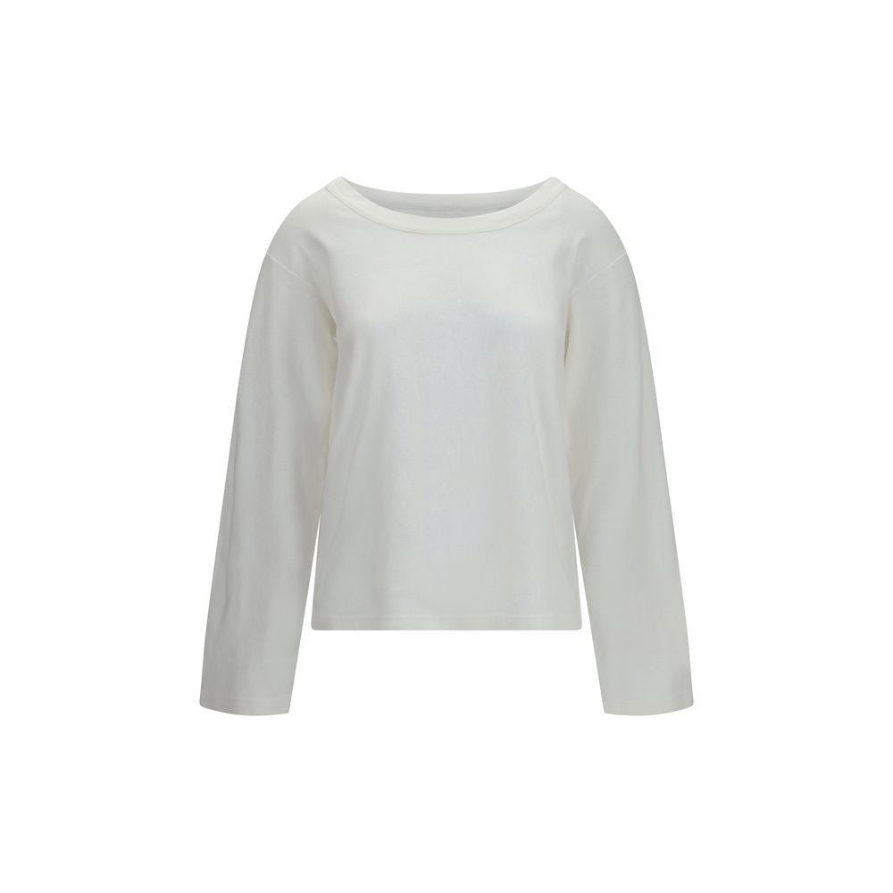 White Cotton Long Sleeve T-Shirt