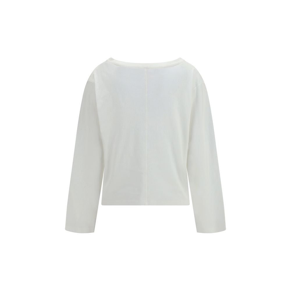 White Cotton Long Sleeve T-Shirt