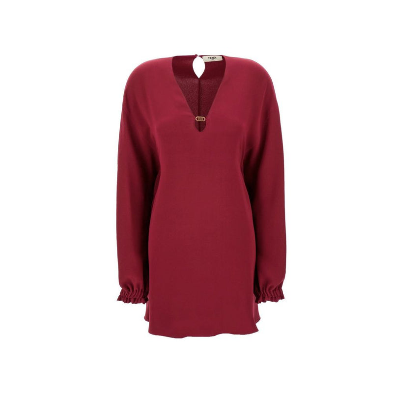 Purple Silk Casual Dress