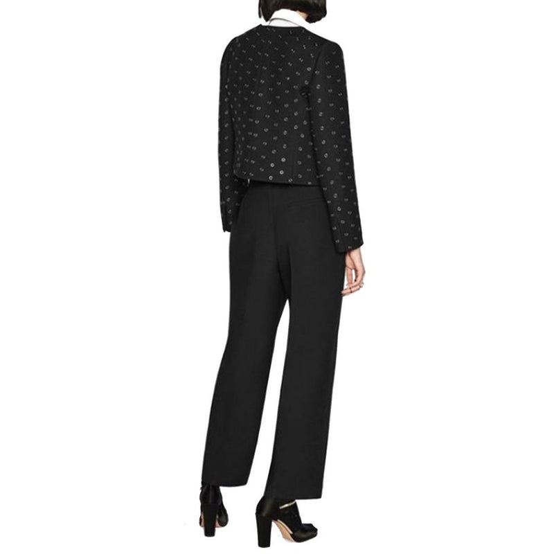 Black Wool Casual Pants