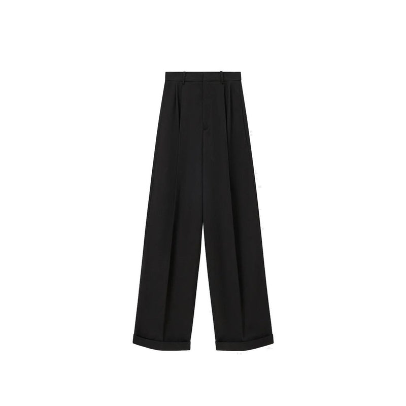 Black Cotton Casual Pants