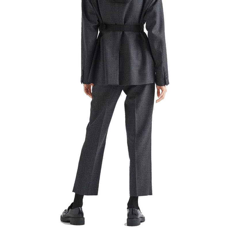 Gray Virgin Wool Dress Pants