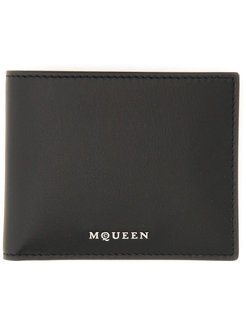 Alexander Mcqueen Logo-Detailed Calfskin Wallet — Black Lb Calf