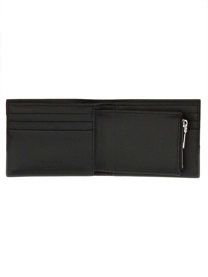 Alexander Mcqueen Logo-Detailed Calfskin Wallet — Black Lb Calf