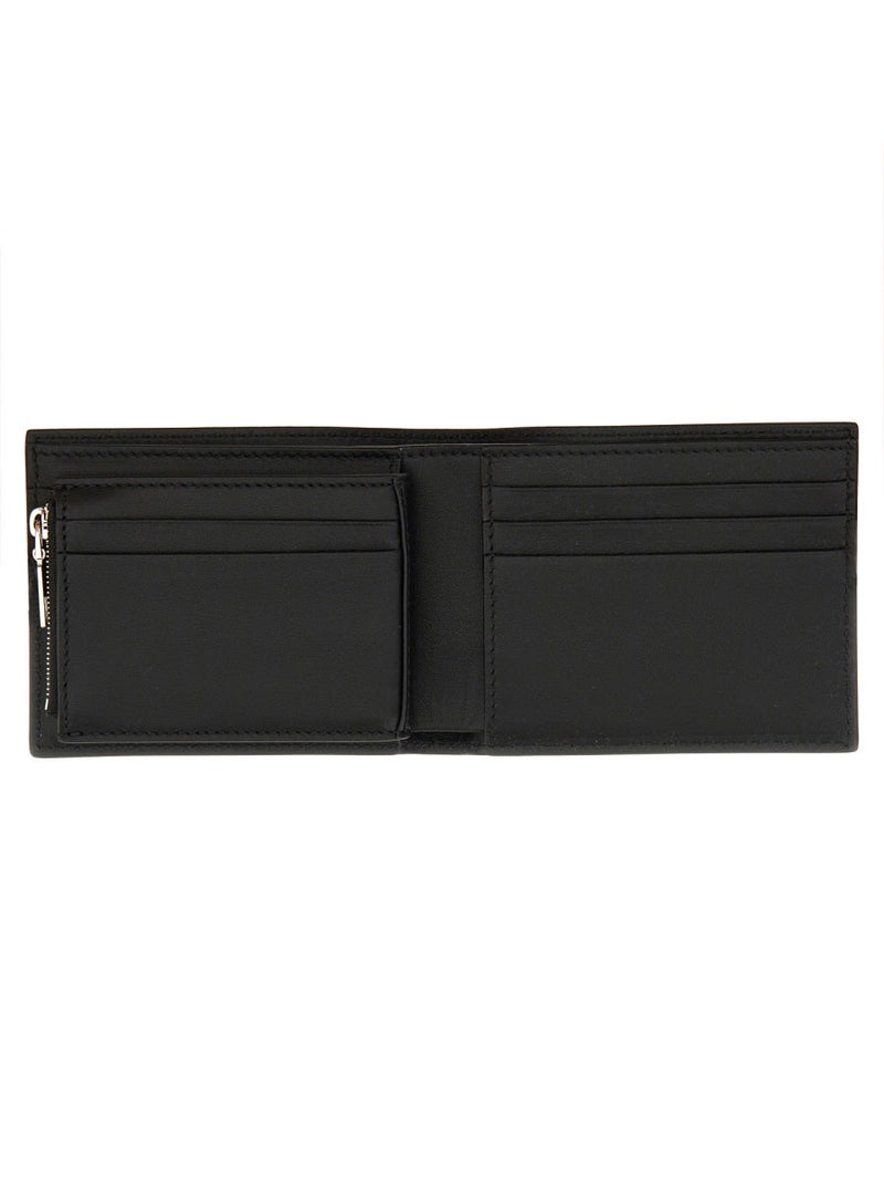 Alexander Mcqueen Logo-Detailed Calfskin Wallet — Black Lb Calf