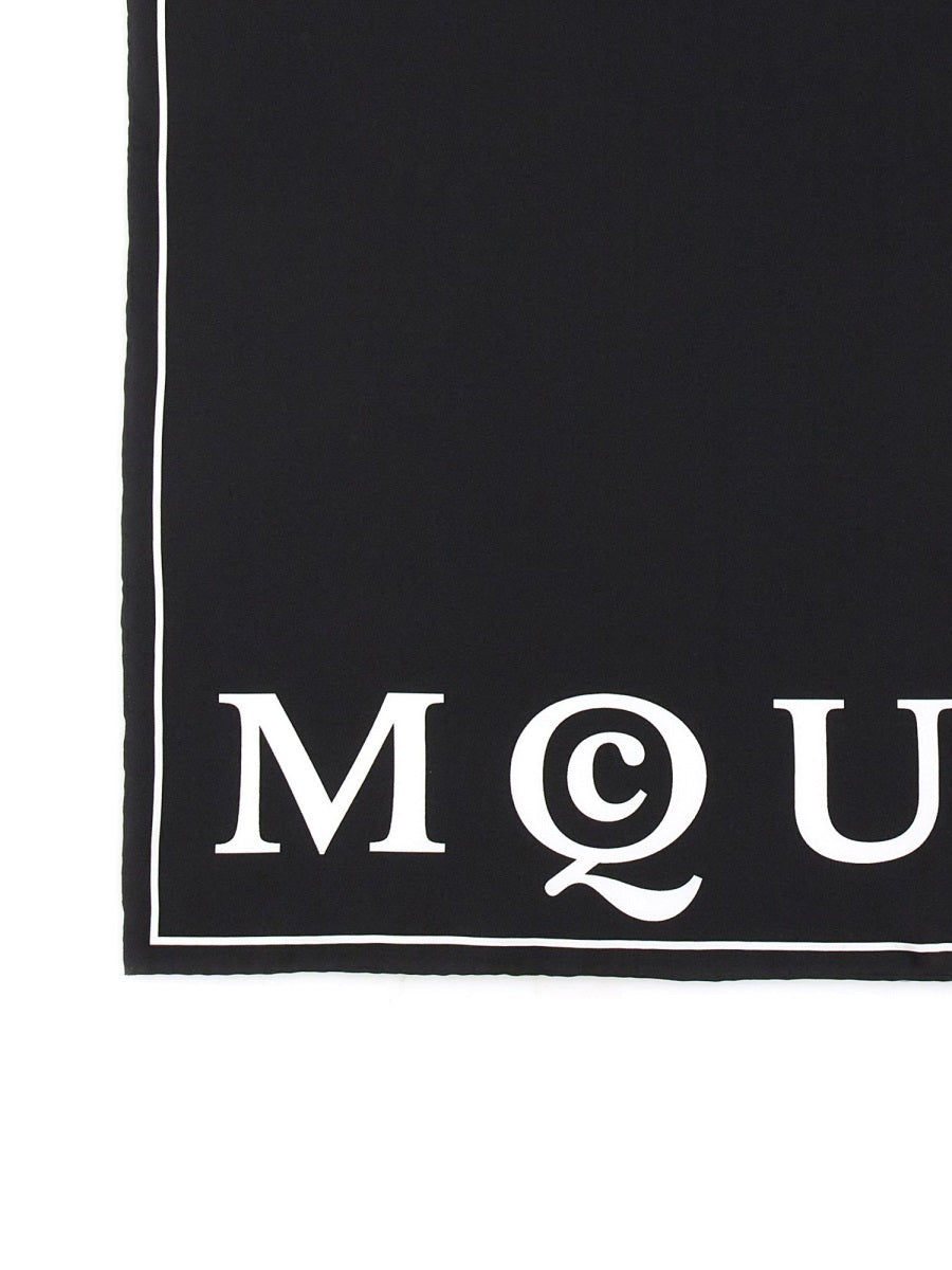 Alexander Mcqueen Silk Scarf — Black Scarfs