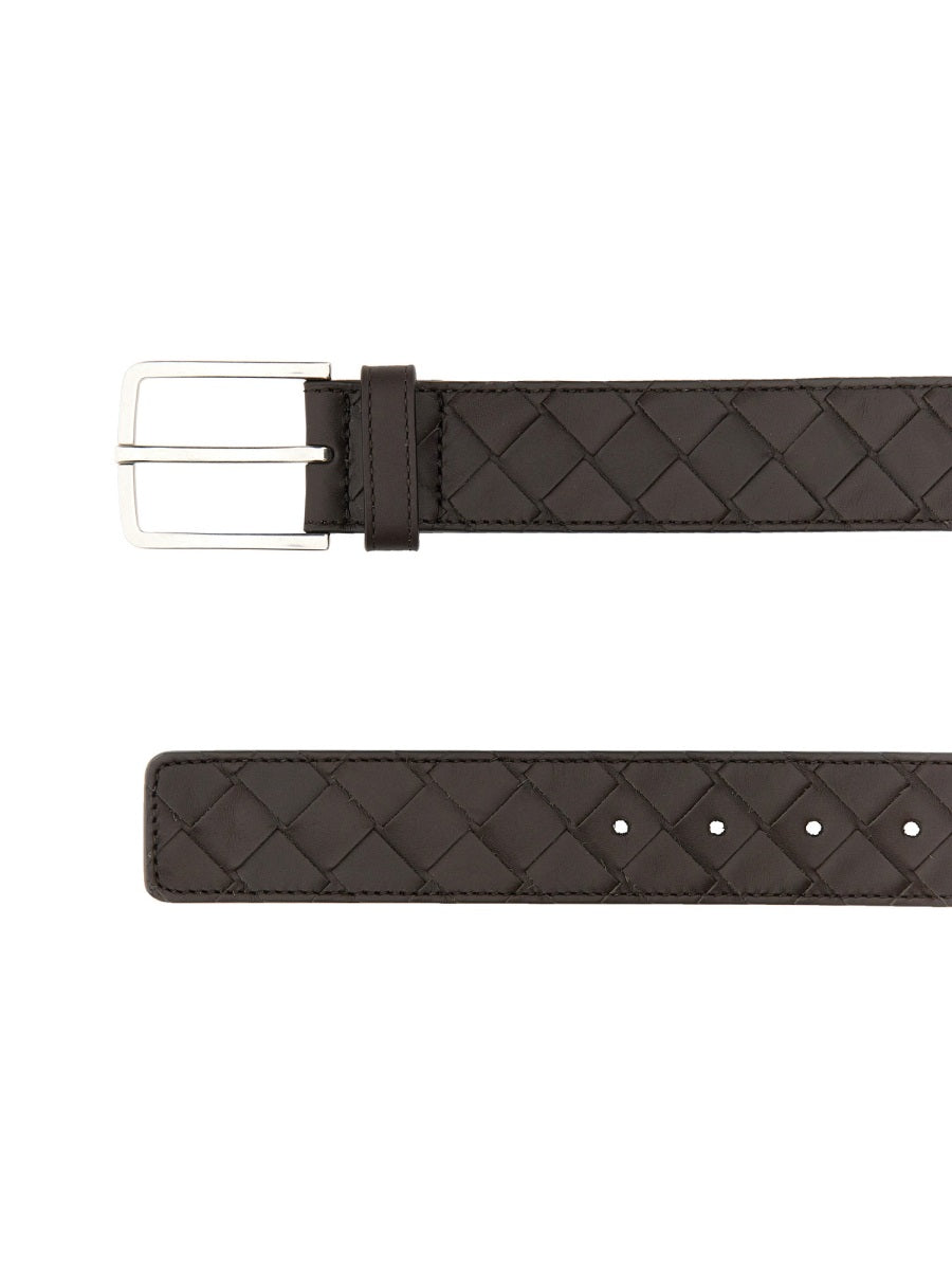 Bottega Veneta Calf Skin Belt — Brown