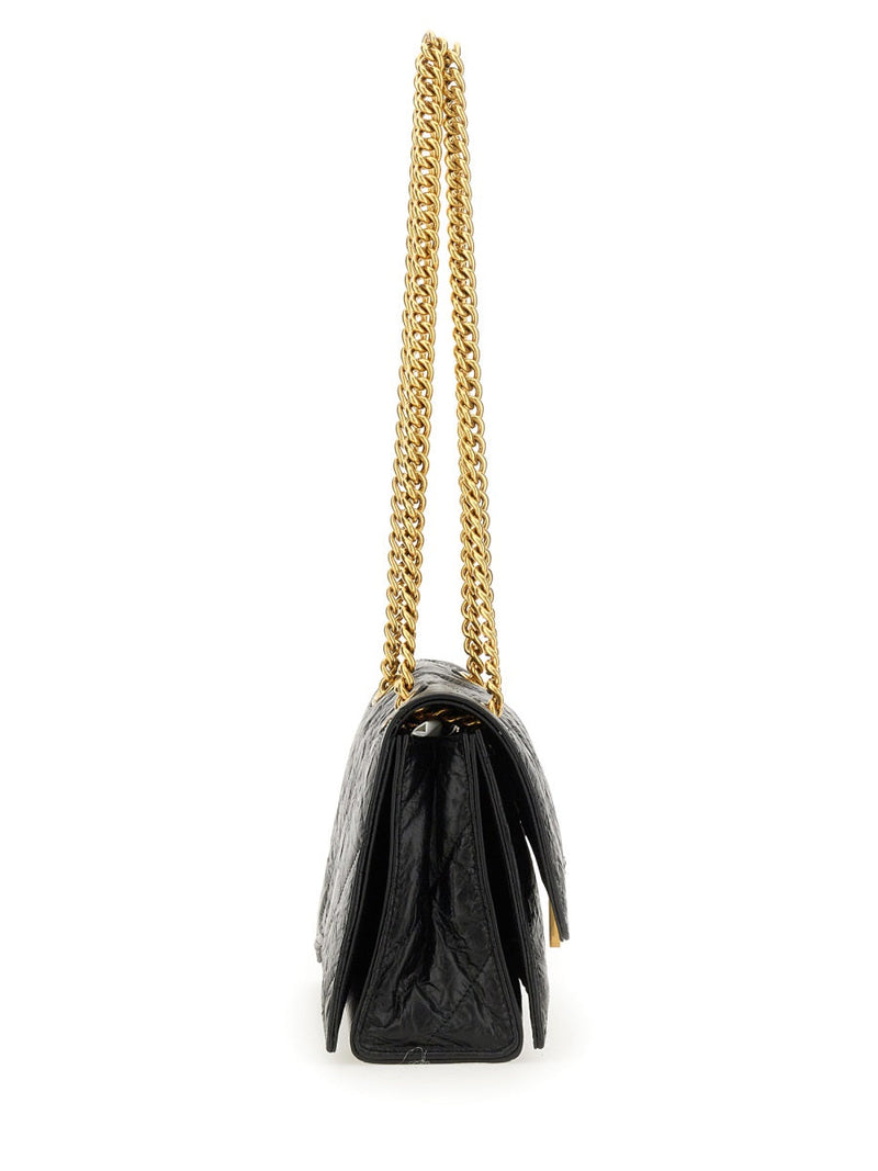 Balenciaga Crush Shoulder Bag — Black Leather