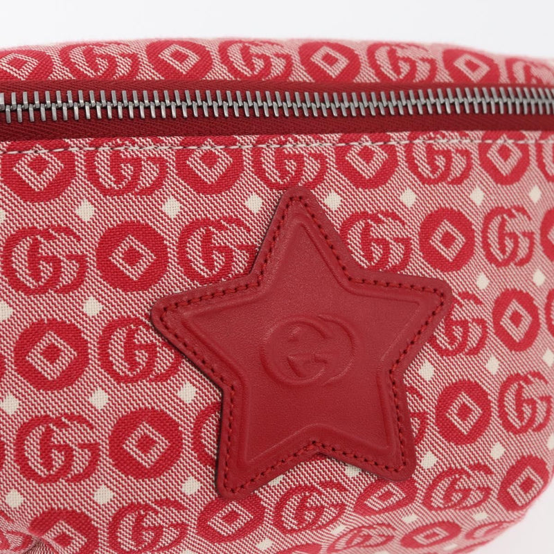 Gucci Childrens Belt Printed Coated Canvas Red Bag