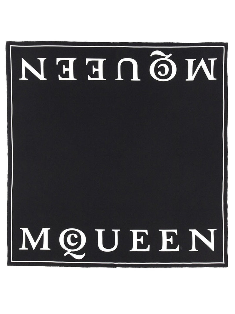 Alexander Mcqueen Silk Scarf — Black Scarfs