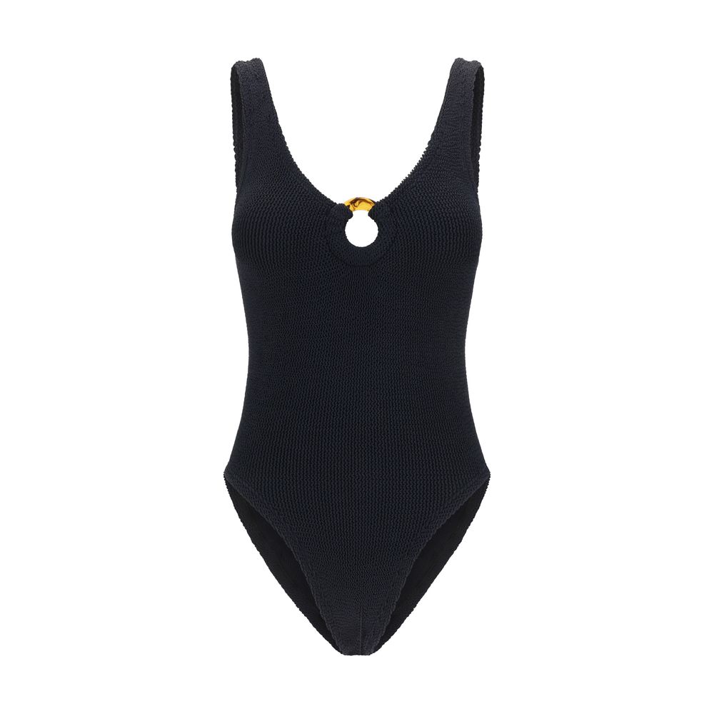 Black Polyamide One-Piece Swimsuit