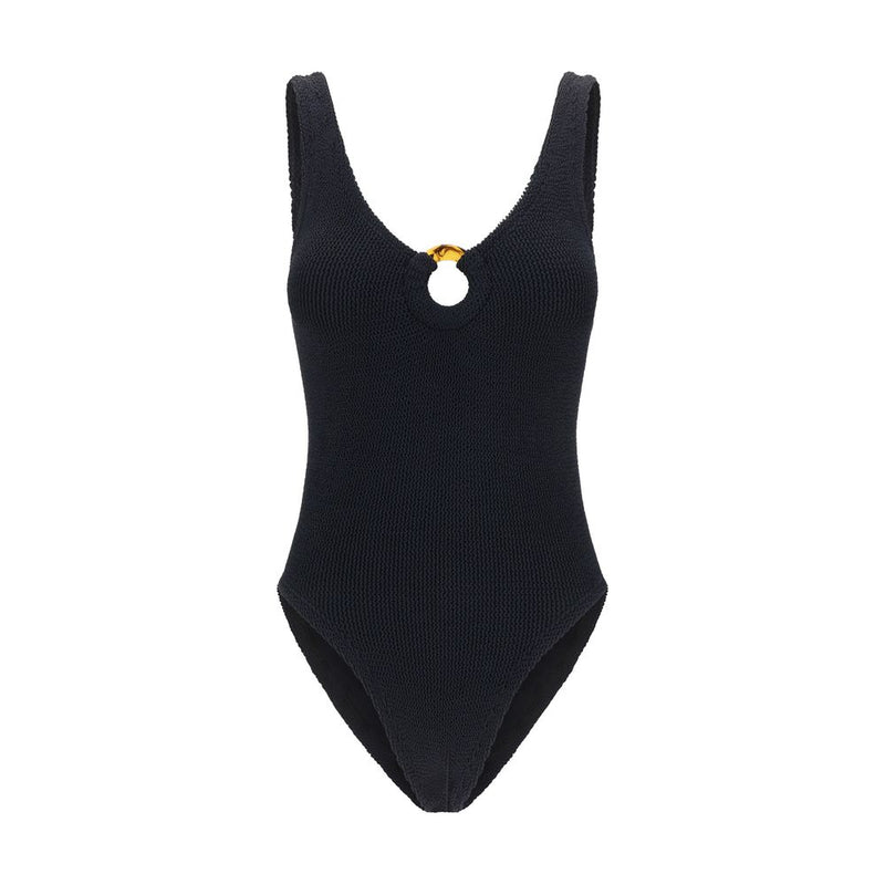 Black Polyamide One-Piece Swimsuit
