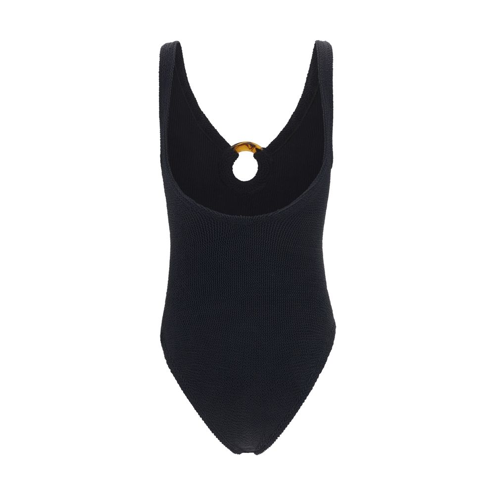 Black Polyamide One-Piece Swimsuit