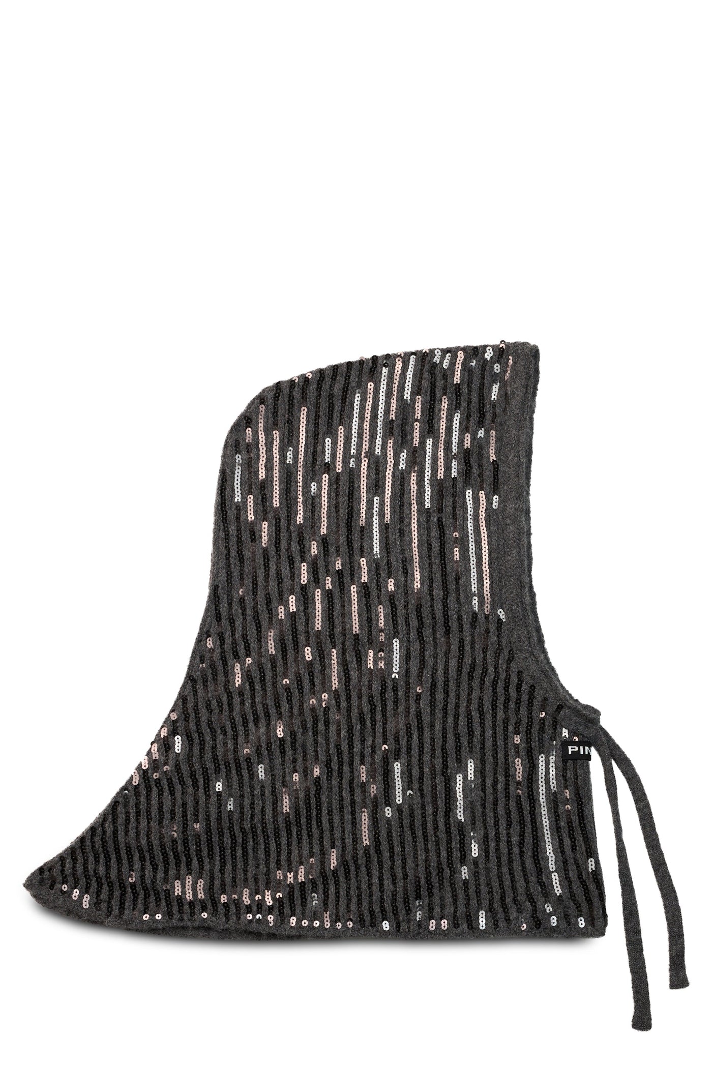 Pinko 107252 Sequin-Embellished Beanie — Black Polyester Beanies