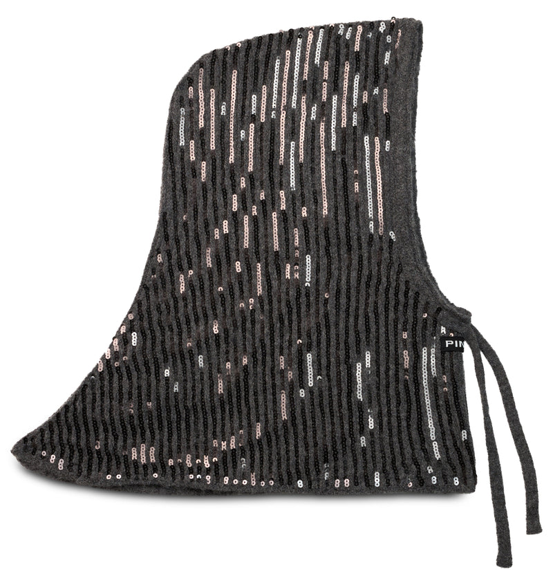 Pinko 107252 Sequin-Embellished Beanie — Black Polyester Beanies