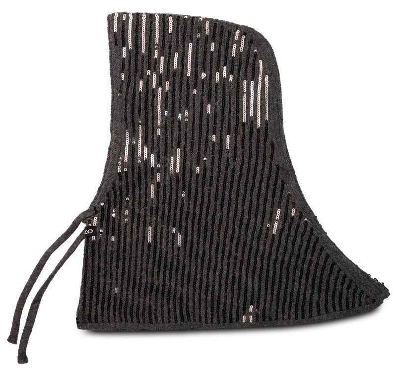 Pinko 107252 Sequin-Embellished Beanie — Black Polyester Beanies