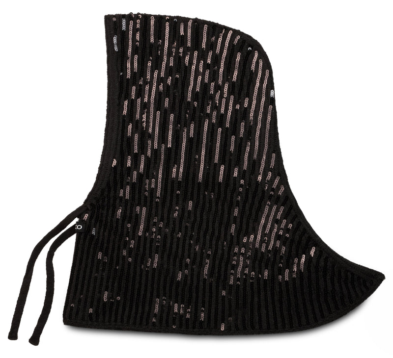 Pinko 107252 Metallic Logo-Embroidered Knit Beanie — Black Polyester Beanies