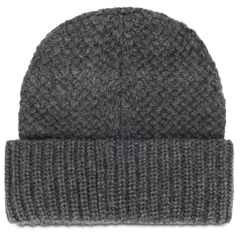 Pinko 107258 Embroidered Logo Beanie — Gray Acrylic Beanies