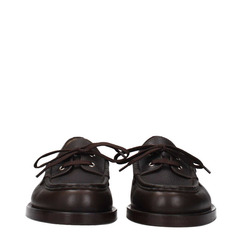 Brown Leather Slip-On Loafers