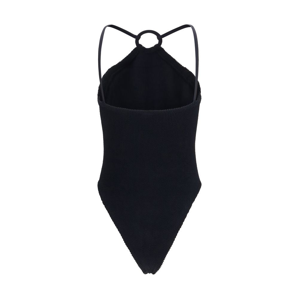 Black Polyamide One-Piece Swimsuit